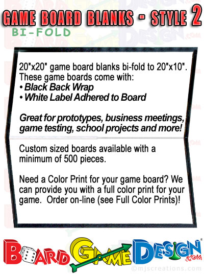 Game Board Blanks - STYLE 2