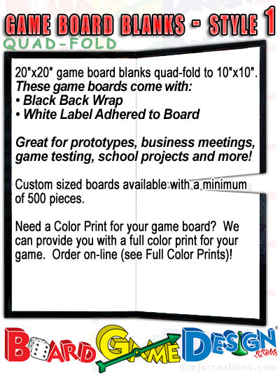 Game Board Blanks - STYLE 1